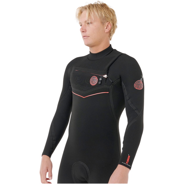 2026 Rip Curl Mens Flashbomb Fusion 4/3mm Chest Zip Wetsuit 176MFS - Black